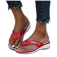 thumbnail image 3 of Bmisegm Sandales de Plage pour Femmes, Sandales d'Extérieur de Plage, Été, Décontractées, Grande Taille, Pantoufles pour Femmes, Sandales Femmes Été Rouge 8, 3 of 6