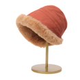 thumbnail image 1 of CSChome Plush Bucket Hat Women Winter Fisherman Hat - Faux Fur Decor Color Matching Windproof, 1 of 7