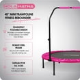 thumbnail image 2 of HolaHatha Mini-Trampoline Pliable avec Poignée Ajustable, 40 Pouces, Rose, 2 of 9