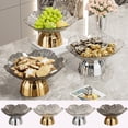 thumbnail image 1 of Gold Fruit Tray with Drain and Detachable Base - Plastic Snack Plate for Vegetables, Candy, and Party Appetizers, 1 of 6