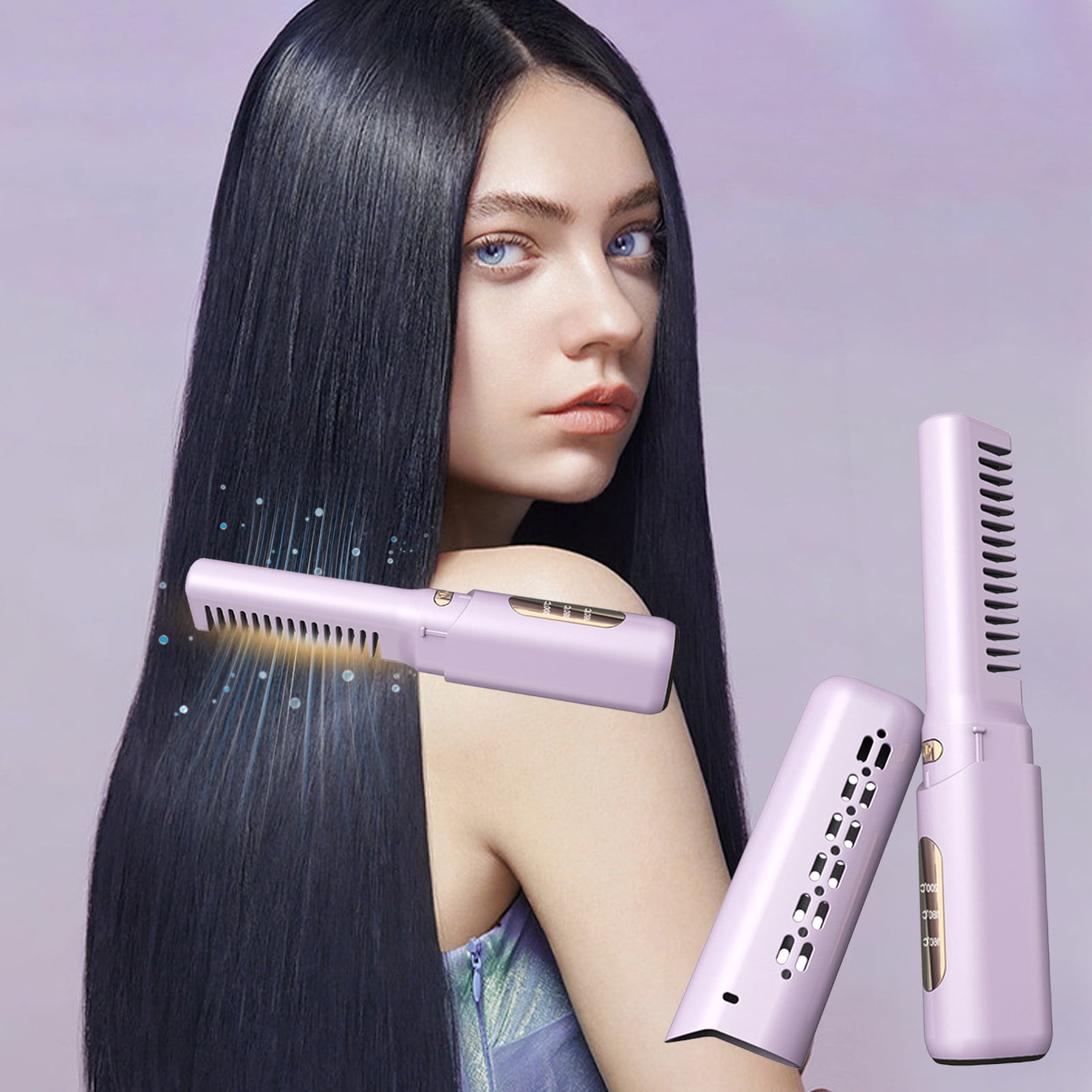 Wireless Hair Straightener Brush Upgraded Portable Hair Straightener Brush For Women With Travel Size In 1 Wireless Hair Straight Comb USB Rechargeable, Czzoypi Wireless Hair Straightener