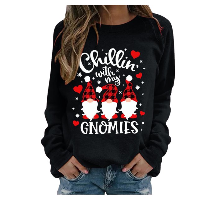 RKSTN Chandail pour Femmes Décontracté à Manches Longues Blouse à Imprimé de la Saint-Valentin Hauts Chandail Col Rond Coupe Ample Chandail