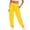 Yellow, variant on Ladies Solid Color Drawstring Elastic Waist Casual Loose Foot Sweatpants Stretchy Waist Track Pants Zipper Womens Sports Pants Womens Casual Drawstring Pants Yoga Pants Elastic Pants Women
