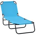 thumbnail image 1 of Outsunny Folding Lounge Chair, 5 Position Sun Tanning Chair, Sky Blue, 1 of 10