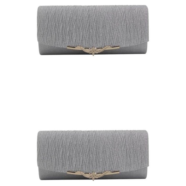 Redempat Elegant And Wide Application Shoulder Bag Chain Shoulder Bag Polyester Clutches Handbag Evening Bag Protects Items silver 2Set
