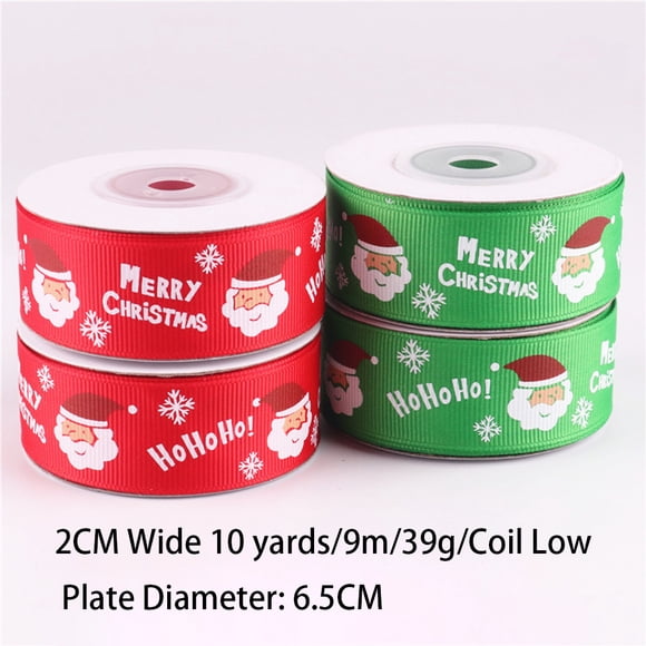 plantall Ruban de Noël 25 mm 10 Yards Imprimé Sapin de Noël Ruban de Noël 25 mm Festival Rubans Gros-Grain Décoration Emballage Cadeau