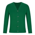 thumbnail image 4 of aohooy Mens V-Neck Sweater Elegant Business Long Sleeve Button Down Cardigans for Men Basic Knitted Sweater with Fake Pockets Green,L, 4 of 8