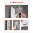 thumbnail image 3 of KFFKFF Shower Panel Tower System with Rainfall Shower Head, LED, 49 in Brushed Stainless Steel Shower Column, 4-Function Faucet, Wall-Mount Rain Massage System, 3 of 9