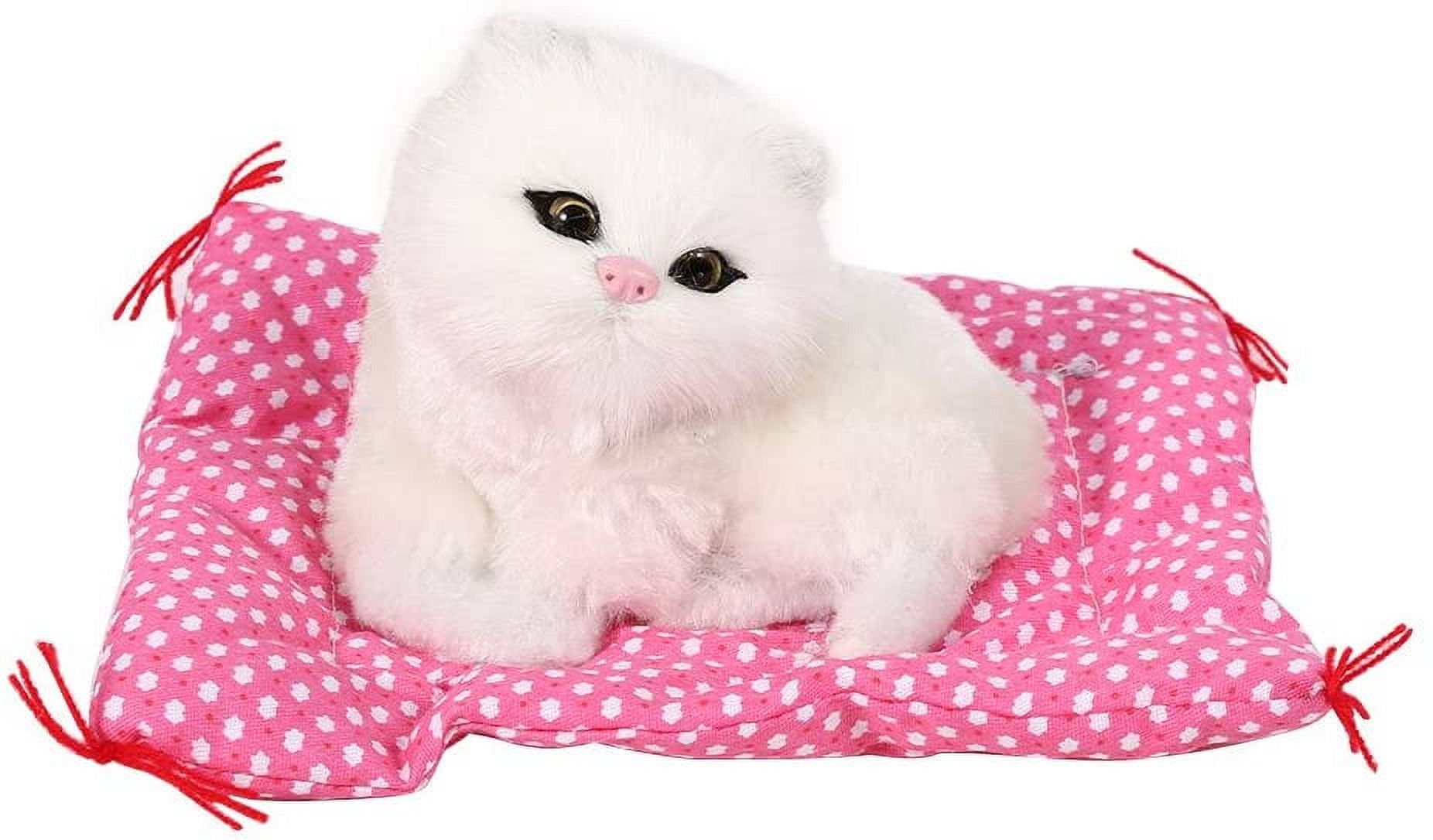 Jinsinto 1Pcs Super Cute Mini Simulation Sounding Sitting Kittens Cats Plush Toys Doll