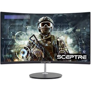 Sceptre 24" Courbé 75Hz Jeu LED Moniteur complet HD 1080P HDMI VGA Présidents, VESA Support mural prêt métal noir 2019 (C248W-1920RN)