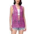 thumbnail image 1 of Women's Floral Crochet Lace Trim Open Front Cardigan, 1 of 5