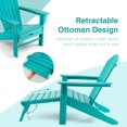 thumbnail image 4 of Gymax Patio Adirondack Chair HDPE Outdoor Lounge Chair w/ Retractable Ottoman Turquoise, 4 of 7