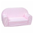 thumbnail image 1 of Delsit Canapé pour Tout-Petit 2 en 1, Sofa en Mousse pour Enfant à Ouverture Rabattable, Pois Roses, 1 of 4