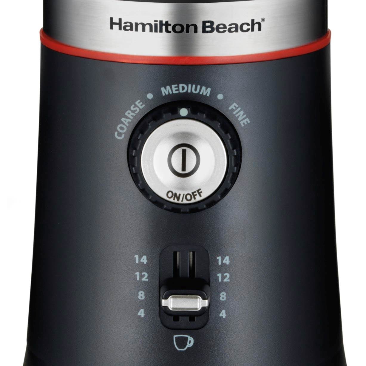 Hamilton Beach Custom Grind Coffee Grinder, 150 Watts, Removable Stainless Steel, Grinding Bowl, Black, 80393RC