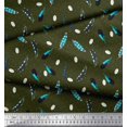thumbnail image 3 of Soimoi Green Poly Georgette Fabric Dot & Feather Print Fabric by the Yard 42 Inch Wide, 3 of 3