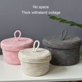 thumbnail image 2 of Panier de Rangement Tissé à la Main Pratique Petit Format Collations Débris Panier de Bureau avec Couvercle pour Collations, 2 of 10