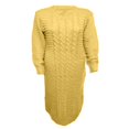thumbnail image 3 of Robe Tricotée à Manches Longues pour Femmes Motif Crochet Unie Côtelée Robe Décontractée, 3 of 5