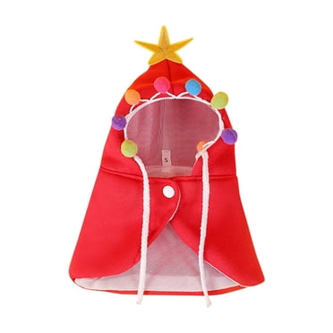 Déguisement de Noël pour Animal, Chiot, Cape de Noël avec Étoile, Robe de Cosplay de Fête pour Chats et Chien de Petite à Moyenne Taille