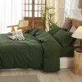 thumbnail image 4 of Ensemble de Housse de Couette en Coton Lavé Toucher Lin Naturel Anti-Froissement Léger Confortable (Très Grand Lin), 4 of 6
