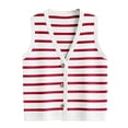 thumbnail image 1 of Women Striped Dressy Tops Cropped Tank Tops Sleeveless Button Up Cardigan Sweater Vests, 1 of 5