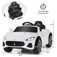 thumbnail image 2 of Gymax 12V Kids Ride On Car Maserati GranCabrio Licensed w/ Remote Control& Lights White, 2 of 10