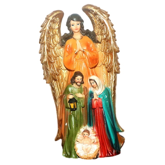 Lit de Bébé Naissance de Jesus Durable Objets de Collection Crèche Ensemble de Figurines de Crèche