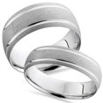 thumbnail image 1 of 14K White Gold Matching His Hers Brushed Comfort Fit Wedding Band, 1 of 2
