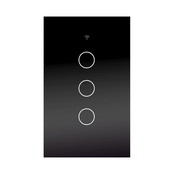 Smart Wi-Fi Wall Switch 2.4 GHz Touch Control for US Standard Wall Boxes AC100-240V 300W Per Circuit with Tempered Glass Panel and Dual-Color LED Indicators