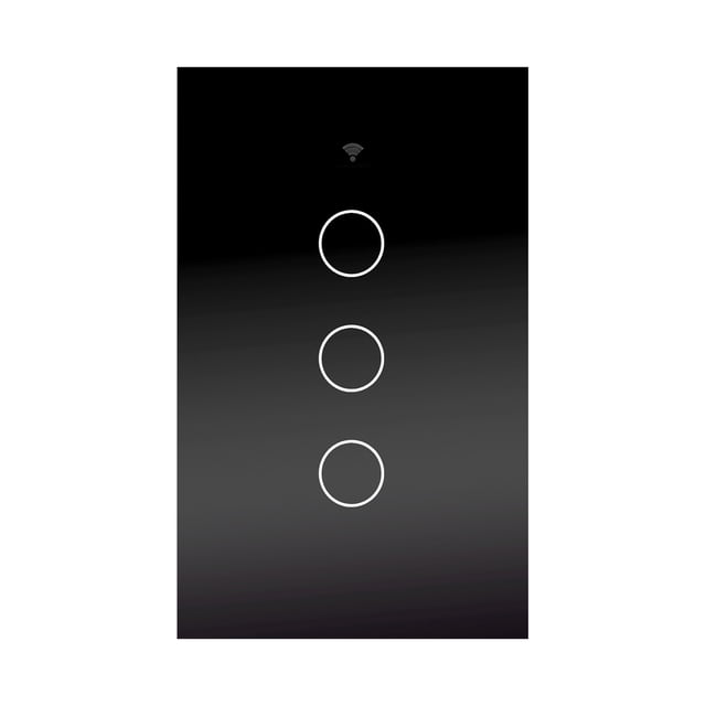 Smart Wi-Fi Wall Switch 2.4 GHz Touch Control for US Standard Wall Boxes AC100-240V 300W Per Circuit with Tempered Glass Panel and Dual-Color LED Indicators