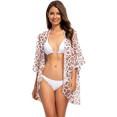 thumbnail image 1 of Cardigan Kimono Ample en Mousseline Transparente à Manches 3/4 à Imprimé Floral pour Femmes P-3TTG, 1 of 3