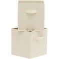 thumbnail image 2 of Cubes de Rangement Pliables en Tissu avec Poignées, Beige - Lot de 2, 2 of 5