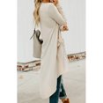 thumbnail image 4 of Women's Light Gray/Gray/Khaki/Apricot/Red Selected Button Down Pocketed High Low Cardigan, 4 of 9
