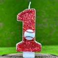 thumbnail image 3 of Baseball Glitter Birthday Cake Candle, Number Topper Decor for Sports Themed Party, 3 of 4