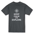 thumbnail image 1 of Keep Calm and Explore Men's Dark Heather T-shirt, 1 of 1