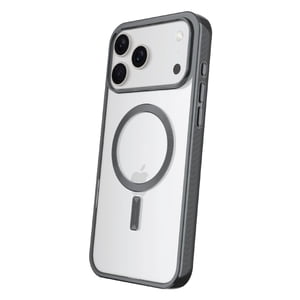 Onn MagSafe étui de téléphone compatible pour iPhone 17 Pro Max - Gris métallisé/Clear