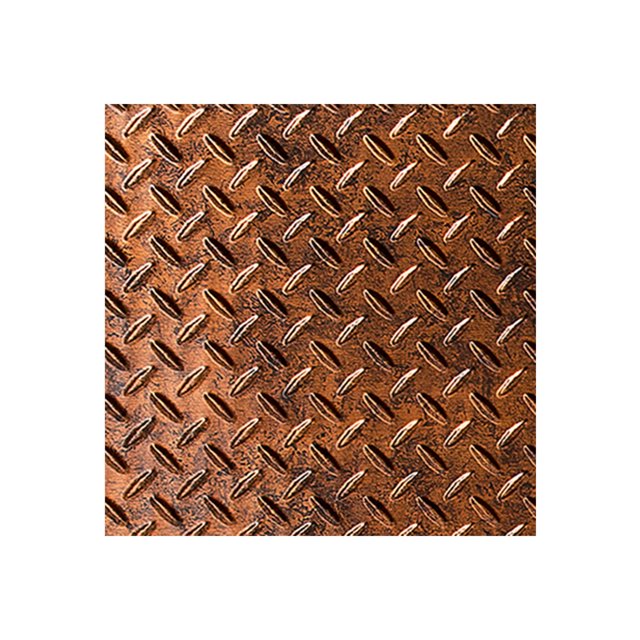 Fasade 12" x 12" Diamond Plate Moonstone Copper Wall Panel Sample