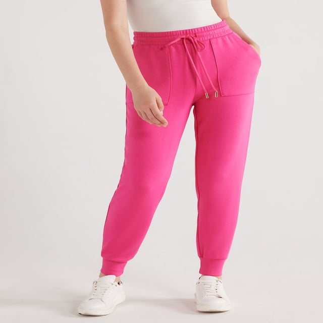 CHOK Women's Relaxed Fit Mid-Rise Ultimate ScubaKnit Pants with Pockets, Sizes XS-XXL