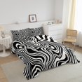 thumbnail image 3 of Erosebridal 3D Zebra Print Bedding Twin Comforter Set, Rustic Animals Down Comforter, Geometry Stripe Decor, Girls Women, 2pcs, 3 of 7