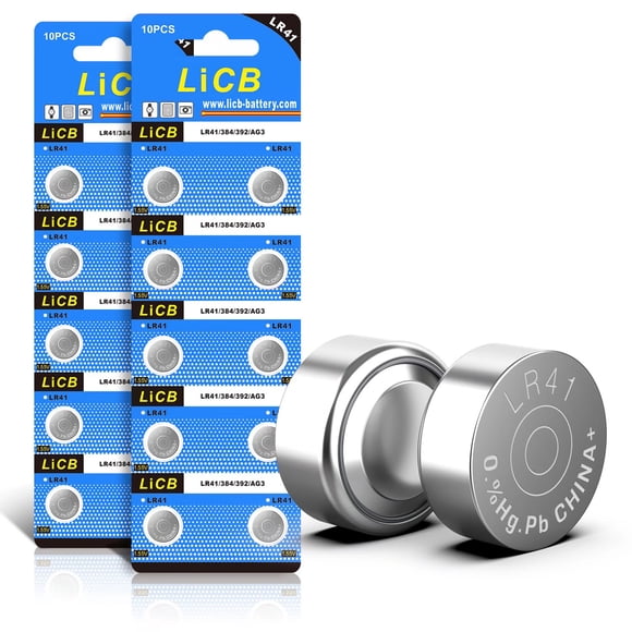 LiCB LR41 AG3 392 384 192 Pile 1,5 V Piles Alcalines à Bouton (Lot de 20)