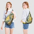 thumbnail image 2 of Vibrant Floral Sling Backpack - Colorful Hawaiian Inspired Print Shoulder Bag, Fashion Forward Design, 2 of 4