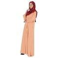 thumbnail image 3 of Bimba Islamic Clothes For Women Long Prayer Robe Maxi W/ Printed Hijab Rayon Abaya Front Button Muslim Dress, 3 of 7