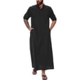 thumbnail image 2 of Men Shirts for Men Middle Arabic Style Long Sleeve Robe with Side Slits and Button Pocket Traditional Robe Shirt Casual Dresswear for Everyday Comfort, 2 of 5