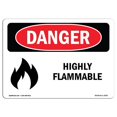 thumbnail image 1 of SignMission OS-DS-A-1218-L-2027 12 x 18 Po Signe de Danger OSHA - Hautement Inflammable, 1 of 1