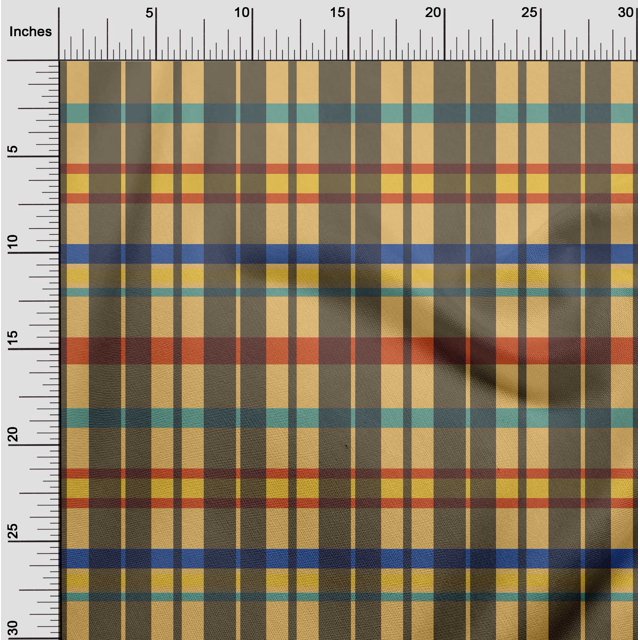 oneOone Viscose Chiffon Pale Orange Fabric Madras Check Craft Projects Decor Fabric Printed By The Yard 42 Inches Wide