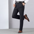 thumbnail image 2 of Dagugfen Mens Dress Pants High Waist Button Fitted Breathable Business Casual Work Pants Solid Color, 2 of 9