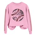thumbnail image 4 of IMENGL Spring baseball print crew neck hooded sweatshirt long, Pink M, Size M-2XL, 4 of 4