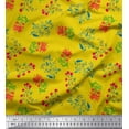 thumbnail image 1 of Soimoi Tissu de Soie Feuilles & Fleurs Roses Tissu Imprimé Floral 1 Yard 42 Inch Wide, 1 of 3