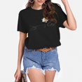 thumbnail image 2 of LUOGENLI T-shirts pour Femme pour Femmes T-shirts pour Femmes Motif Imprimé Tournesol Col Rond T-Shirt à Manches Courtes Haut T-shirts Amusants pour Femmes T-shirts Graphiques Saint-Valentin Noir m, 2 of 6