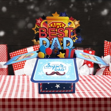 Handcrafted 3D Pop-Up Father's Day Card – "Best Dad" Greeting Card with Envelope & Message Note – Premium Paper Craft for Dad, Grandpa, Stepdad – Perfect Birthday & Anniversary Gift