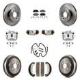 thumbnail image 1 of Transit Auto Front Rear Disc Brake Caliper Rotors Drums Ceramic Pads Shoes Wheel Cylinders and Hardware Kit (11Pc) for Car Saturn Ion Chevrolet Cobalt Pontiac Pursuit KC8-100938C, 1 of 11